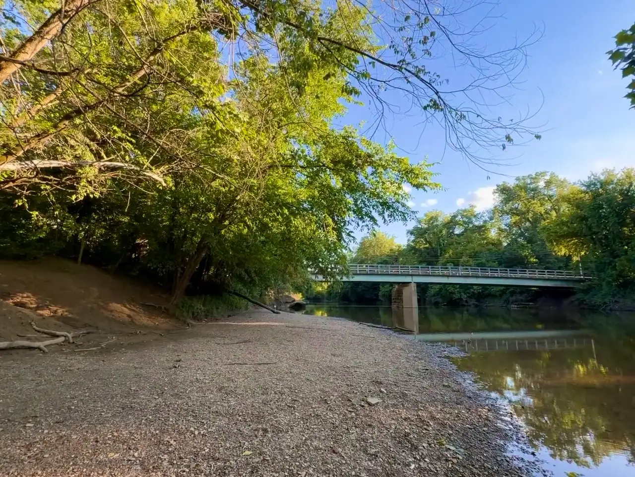 Riverside serenity under a summer sky. Still Frame