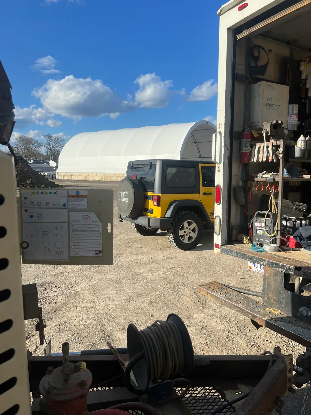 Sunny workshop vibes with a pop of yellow. Still Frame