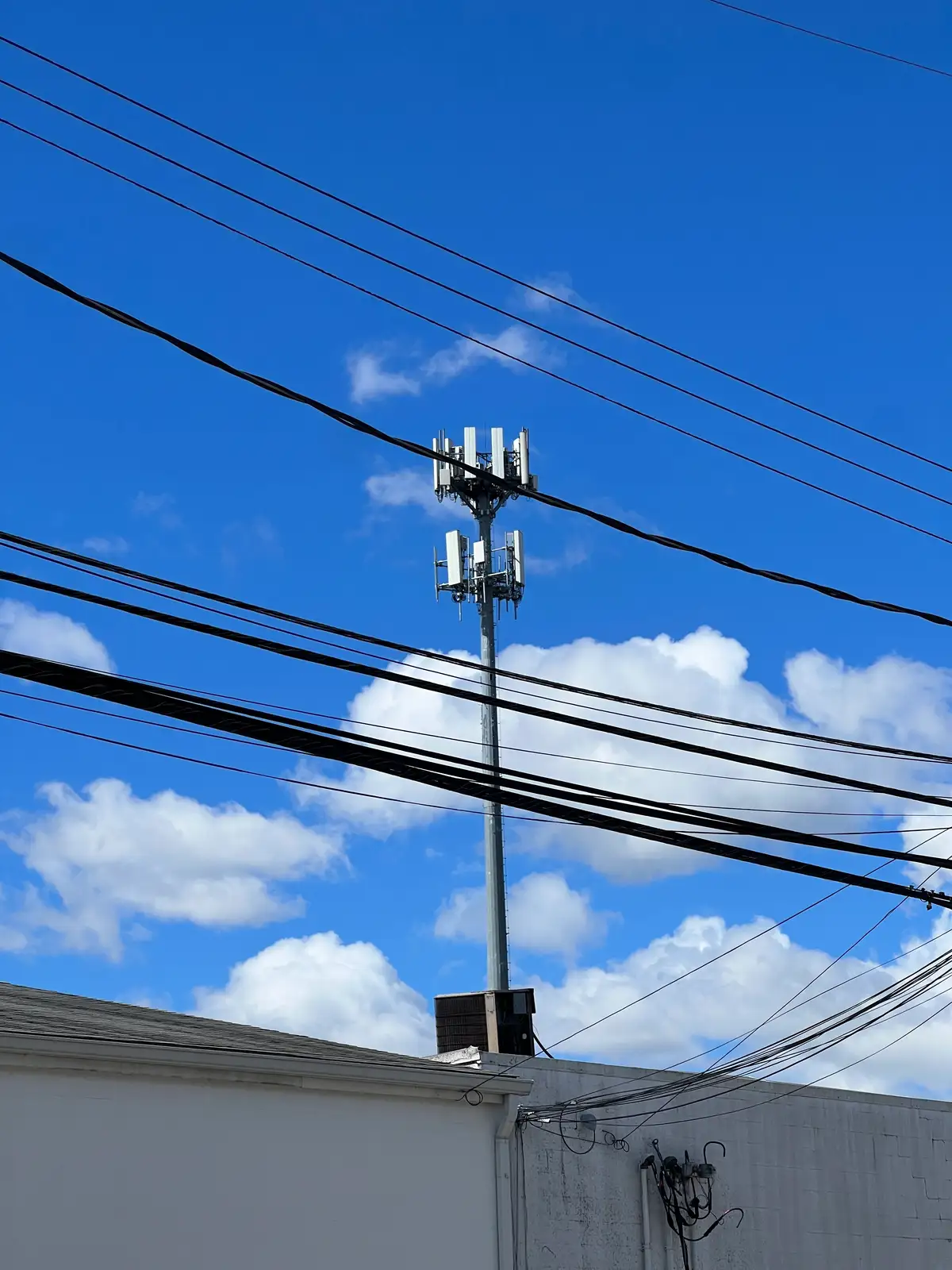 Sky high signals against a perfect blue. Still Frame