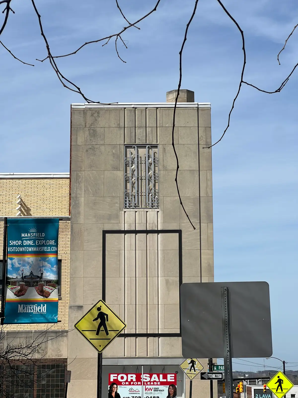 Striking urban geometry under a vivid blue sky. Still Frame