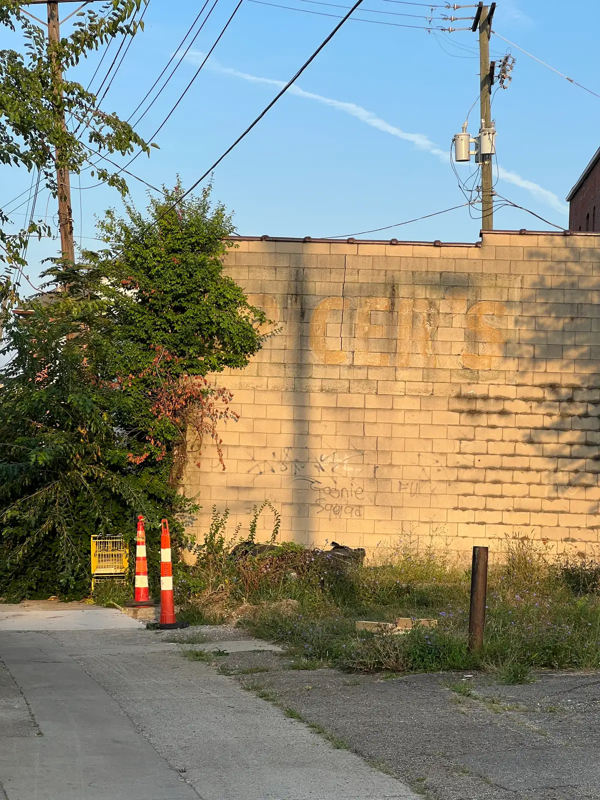 Golden hour glow on forgotten city walls. Still Frame