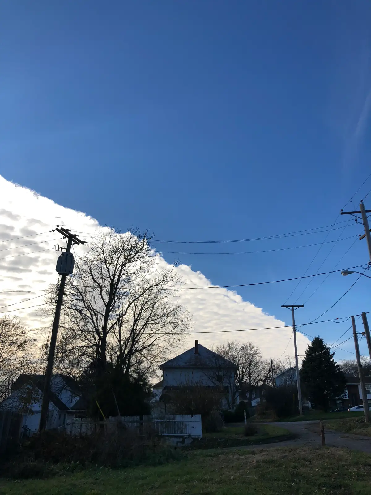 The sky's stunning, sharp division between blue and white. Still Frame