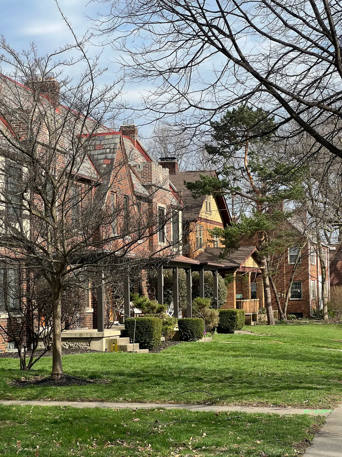 Charming neighborhood vibes on a crisp day. Still Frame