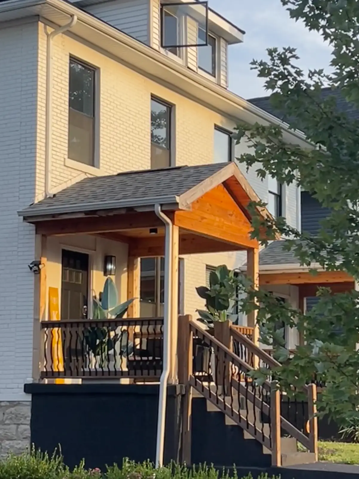 An inviting porch catches the beautiful golden light. Still Frame